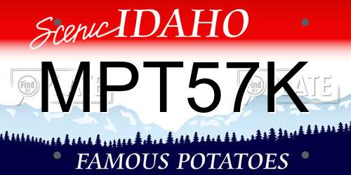 MPT57K Idaho License Plate