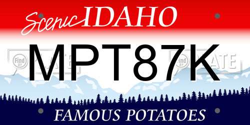 MPT87K Idaho License Plate