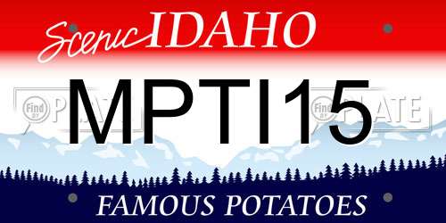 MPTI15 Idaho License Plate