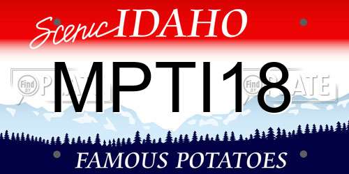 MPTI18 Idaho License Plate