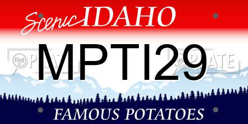 MPTI29 Idaho License Plate