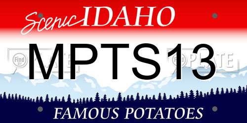 MPTS13 Idaho License Plate