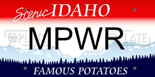 MPWR Idaho License Plate