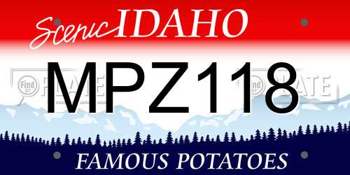 MPZ118 Idaho License Plate