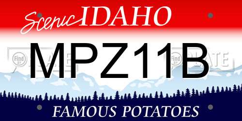 MPZ11B Idaho License Plate