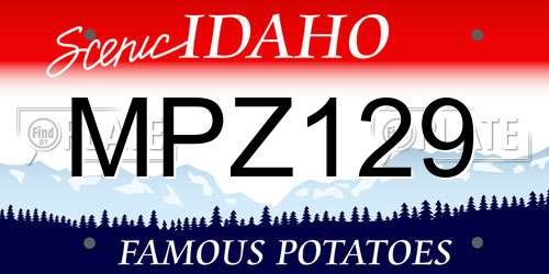 MPZ129 Idaho License Plate