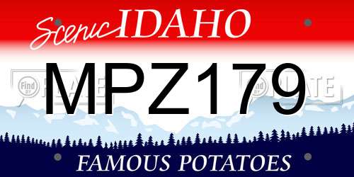 MPZ179 Idaho License Plate