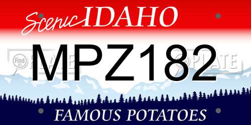 MPZ182 Idaho License Plate