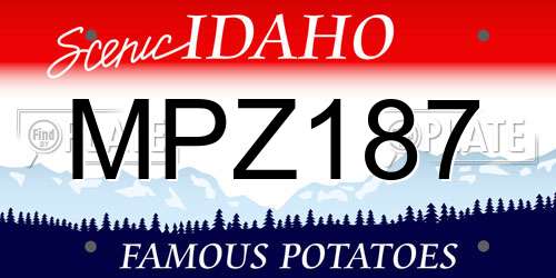 MPZ187 Idaho License Plate