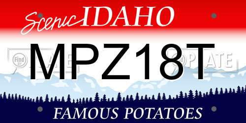 MPZ18T Idaho License Plate