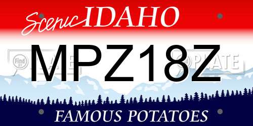 MPZ18Z Idaho License Plate