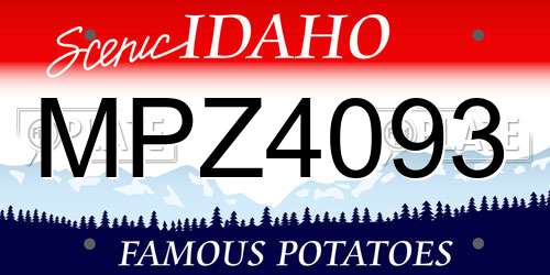 MPZ4093 Idaho License Plate