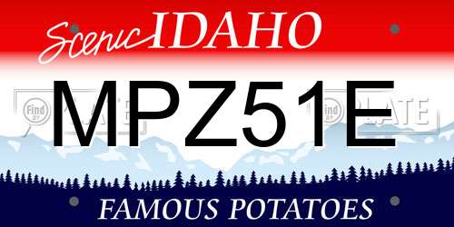 MPZ51E Idaho License Plate