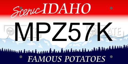 MPZ57K Idaho License Plate