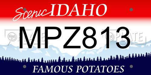 MPZ813 Idaho License Plate