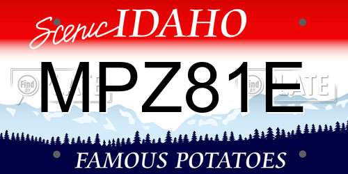 MPZ81E Idaho License Plate