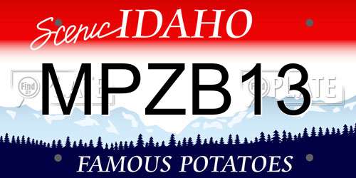 MPZB13 Idaho License Plate