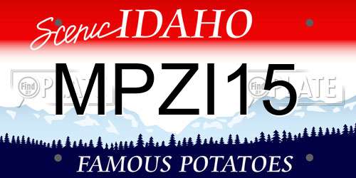 MPZI15 Idaho License Plate