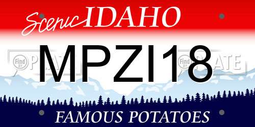 MPZI18 Idaho License Plate