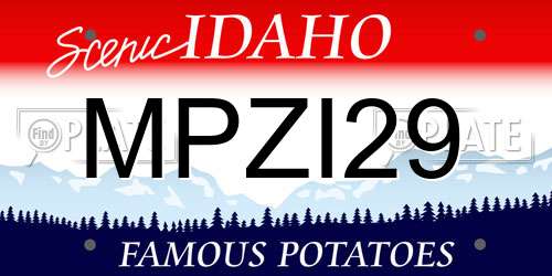 MPZI29 Idaho License Plate
