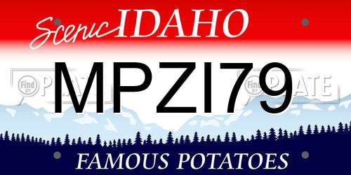 MPZI79 Idaho License Plate