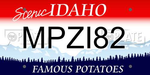 MPZI82 Idaho License Plate
