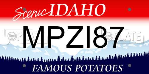 MPZI87 Idaho License Plate