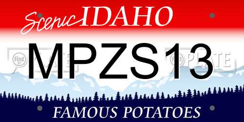 MPZS13 Idaho License Plate