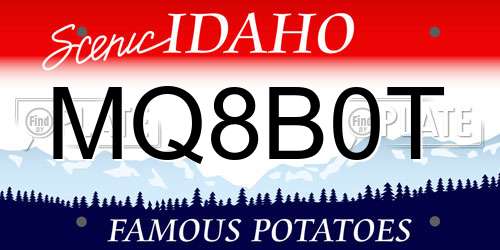 MQ8B0T Idaho License Plate