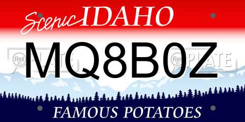 MQ8B0Z Idaho License Plate