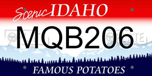 MQB206 Idaho License Plate