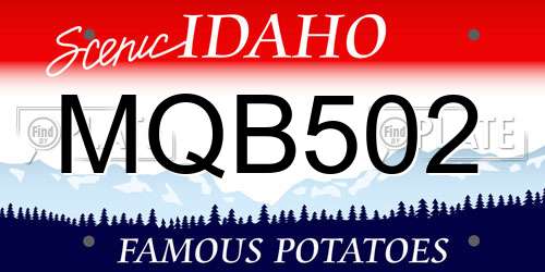 MQB502 Idaho License Plate