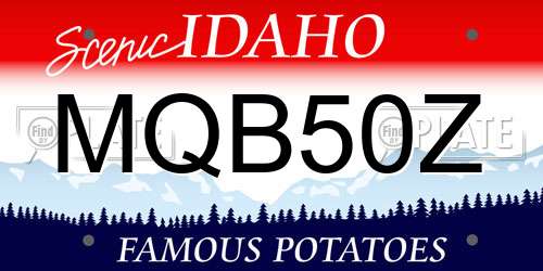 MQB50Z Idaho License Plate