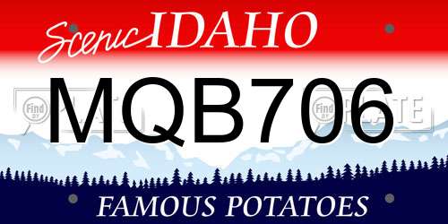 MQB706 Idaho License Plate