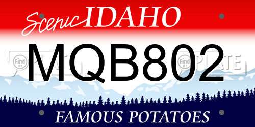 MQB802 Idaho License Plate