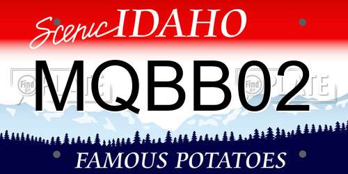 MQBB02 Idaho License Plate