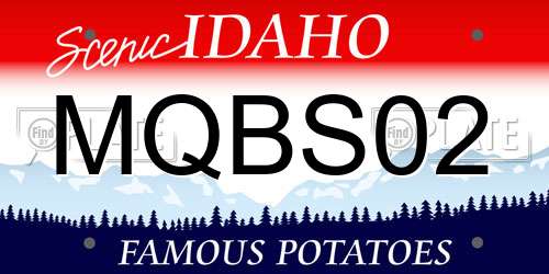 MQBS02 Idaho License Plate