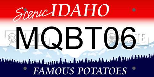 MQBT06 Idaho License Plate