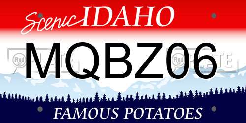 MQBZ06 Idaho License Plate