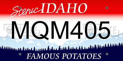 MQM405 Idaho License Plate