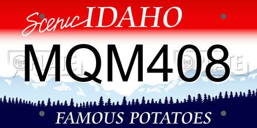 MQM408 Idaho License Plate