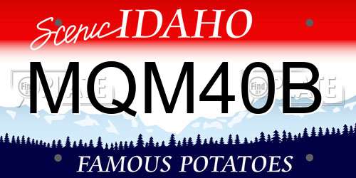 MQM40B Idaho License Plate
