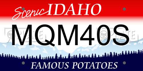 MQM40S Idaho License Plate