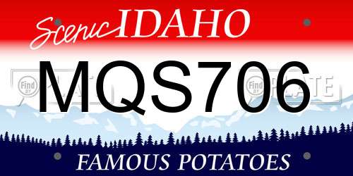 MQS706 Idaho License Plate