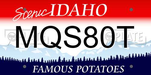MQS80T Idaho License Plate
