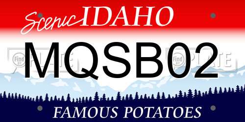 MQSB02 Idaho License Plate