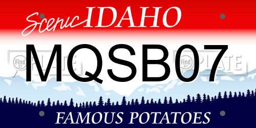 MQSB07 Idaho License Plate