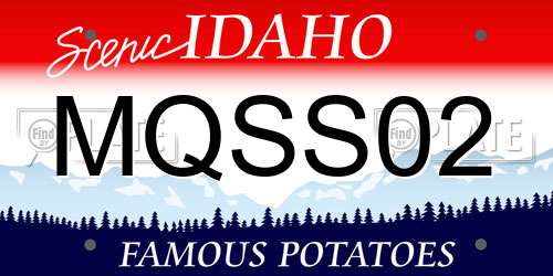 MQSS02 Idaho License Plate