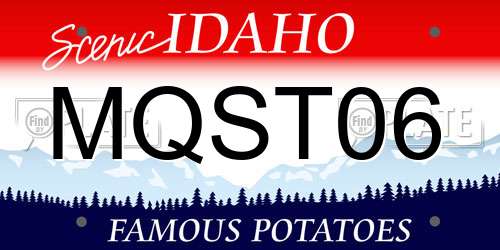 MQST06 Idaho License Plate
