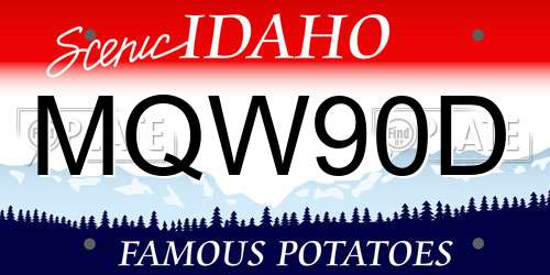 MQW90D Idaho License Plate